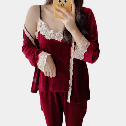 Pyjama Femme Dentelle Délicat 2 Pièces