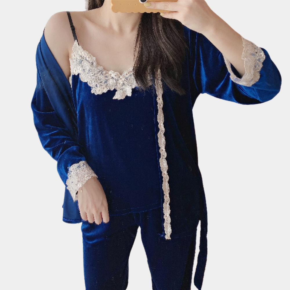Pyjama Femme Dentelle Délicat 2 Pièces - PanierRoyale