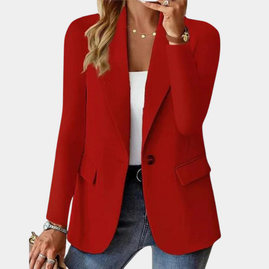 Blazer Femme Élégant à Fermeture Éclair et Col Classique pour Travail et Quotidien - BerlinGlamour