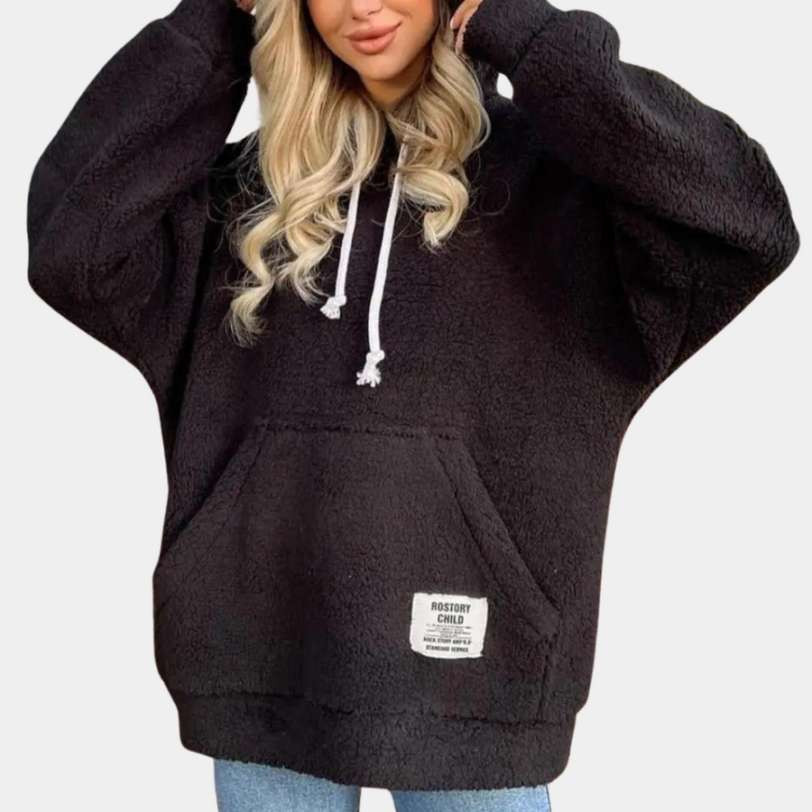 Sweat à capuche molletonné avec poches et cordon de serrage