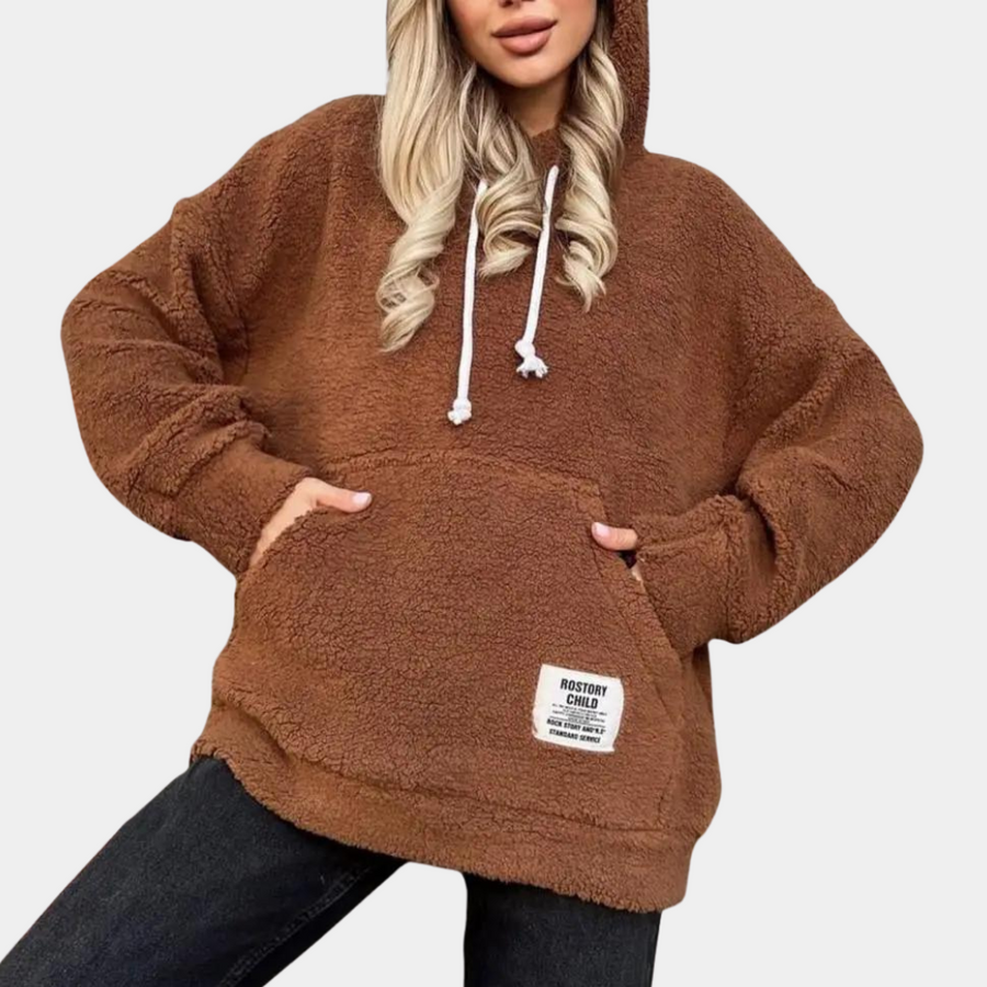 Sweat à capuche molletonné avec poches et cordon de serrage