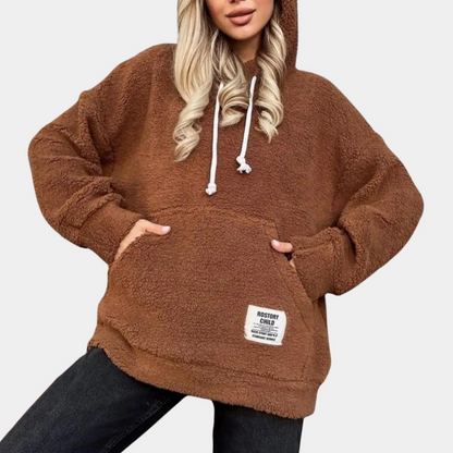 Sweat à capuche molletonné avec poches et cordon de serrage