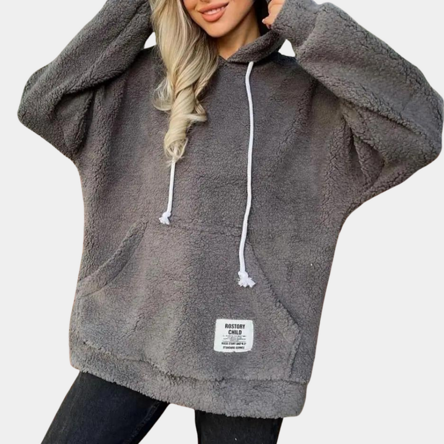 Sweat à capuche molletonné avec poches et cordon de serrage
