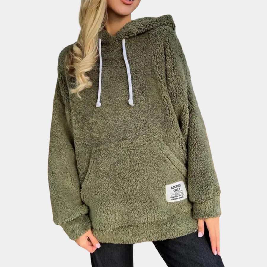 Sweat à capuche molletonné avec poches et cordon de serrage