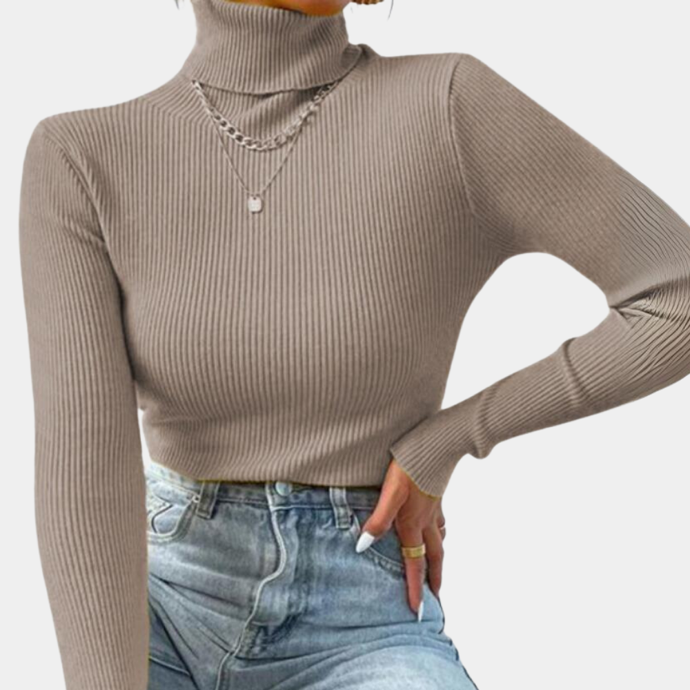 Pull Femme Col Roulé Manches Longues Chaud pour Hiver