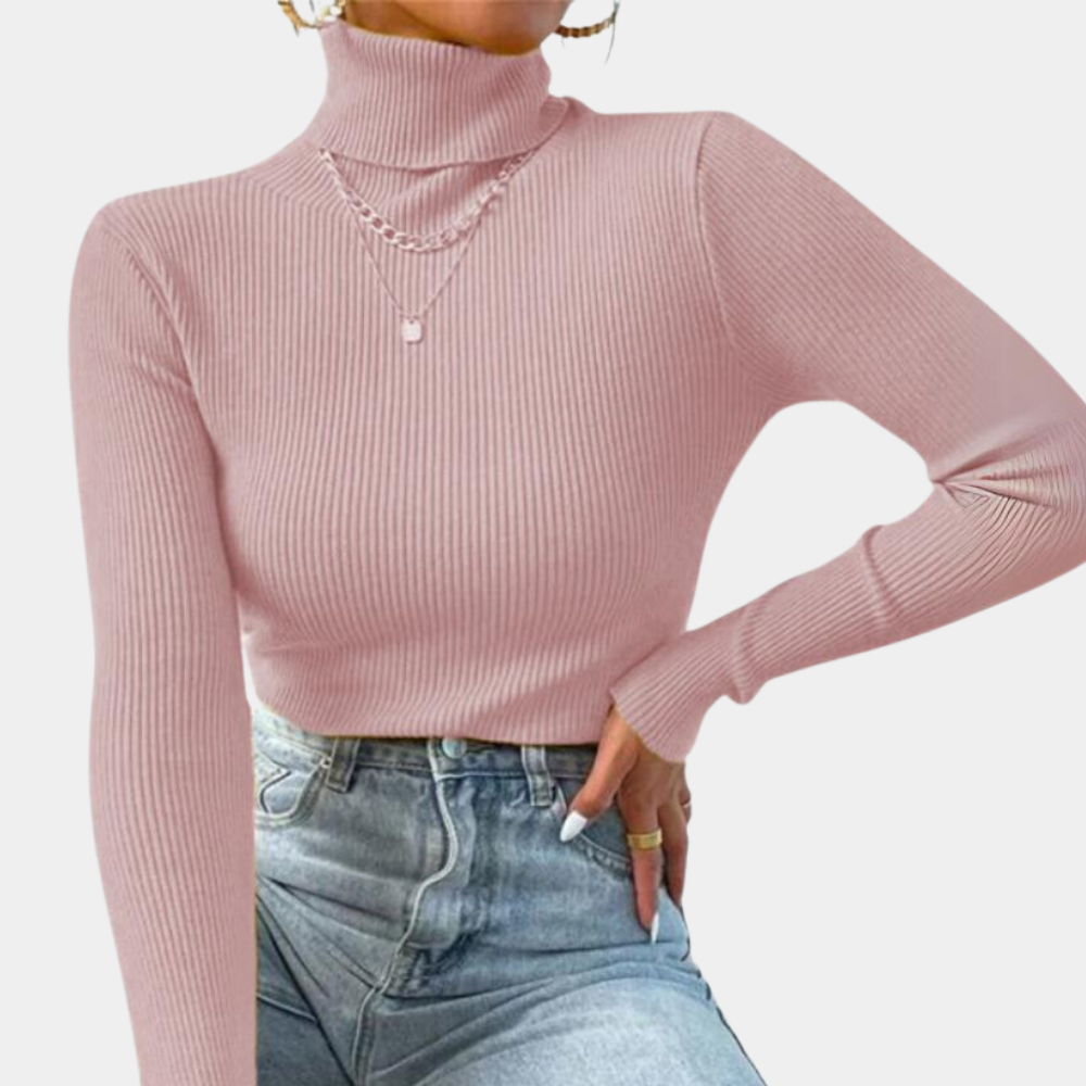 Pull Femme Col Roulé Manches Longues Chaud pour Hiver - PanierRoyale