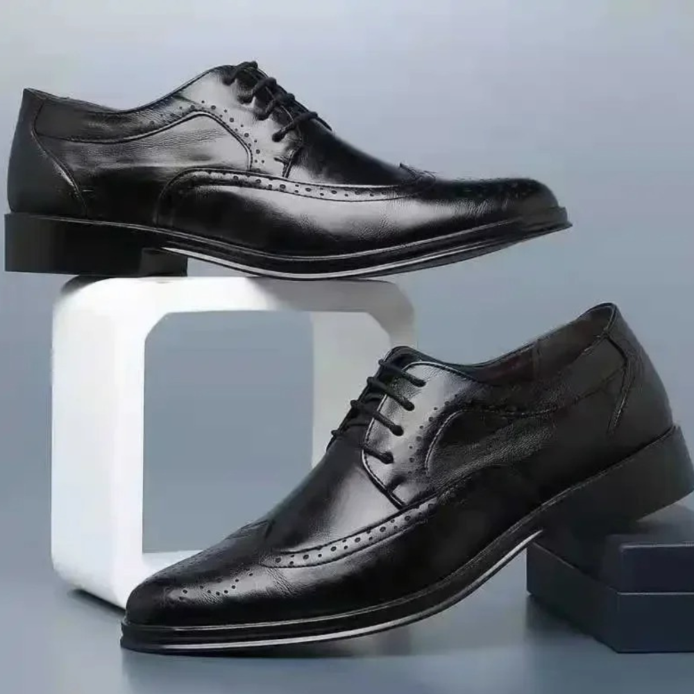 Chaussures Mariage Homme Noir Élégantes Lacets - PanierRoyale