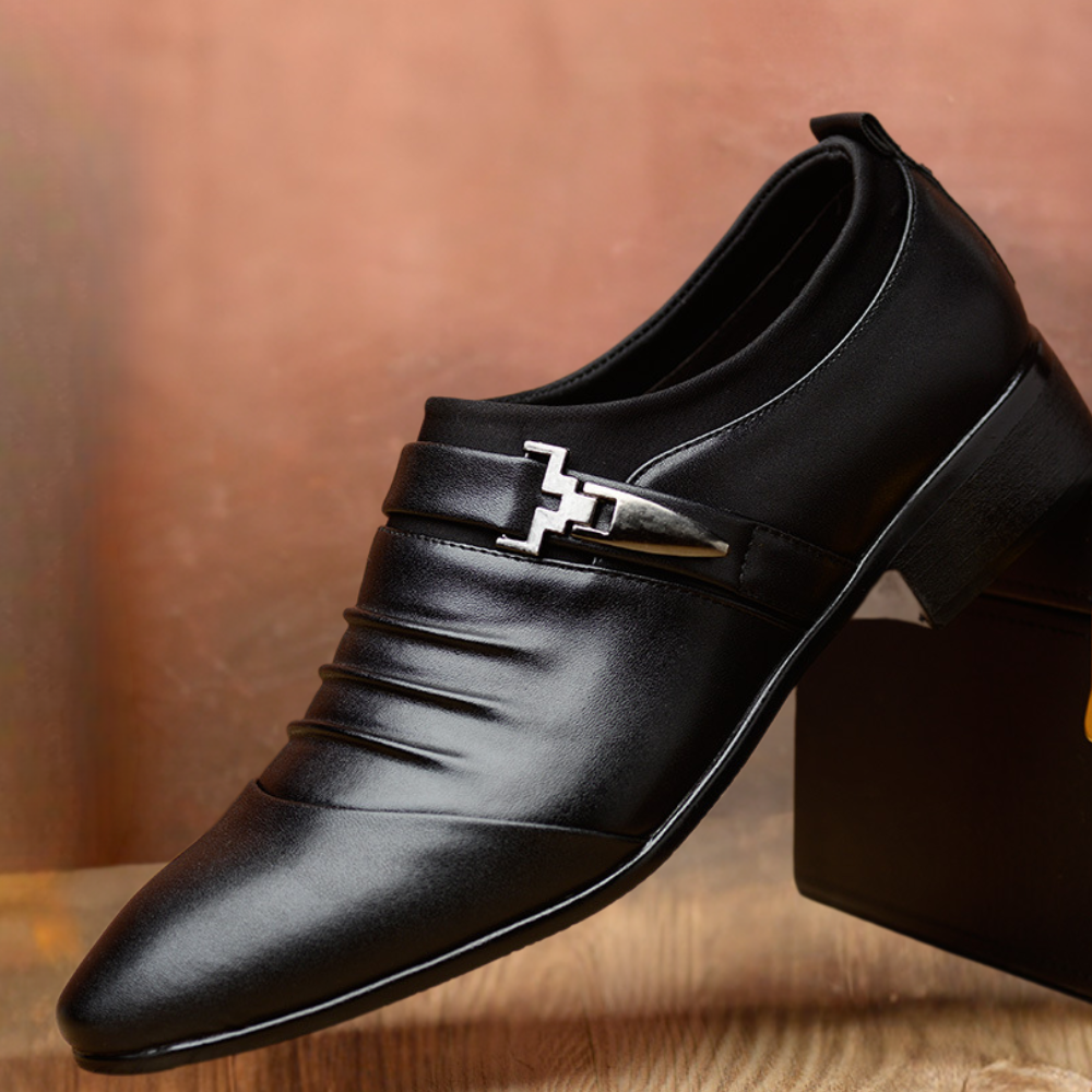 Chaussures Mariage Homme Noir à Bout Pointu Élégantes - PanierRoyale