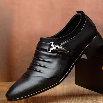 Chaussures Mariage Homme Noir à Bout Pointu Élégantes - PanierRoyale