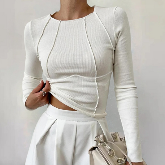 Pull Femme à Manches Longues et Col Rond - PanierRoyale