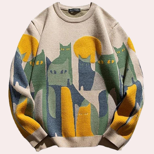 Pull femme chat mignon et doux - PanierRoyale