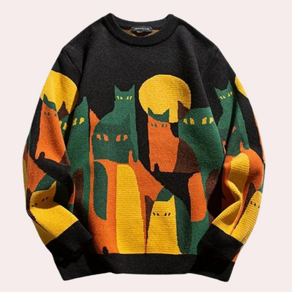 Pull femme chat mignon et doux