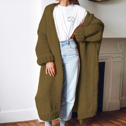 Cardigan Femme Long en Laine Mérinos Doux