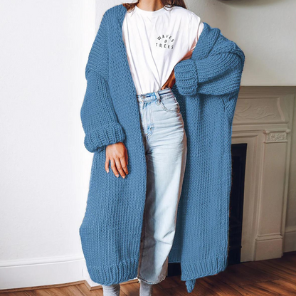 Cardigan Femme Long en Laine Mérinos Doux