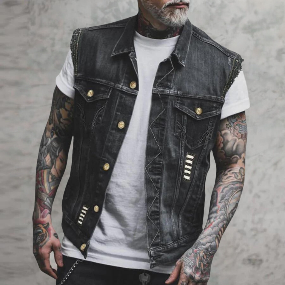 Gilet denim homme casual et confortable - PanierRoyale