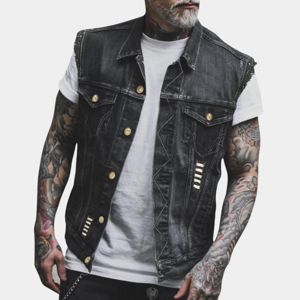 Gilet denim homme casual et confortable