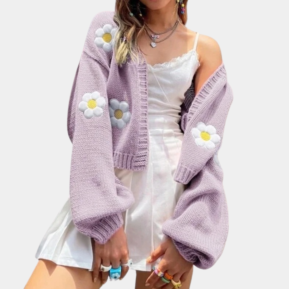 Cardigan à Fleurs Élégant - vue 2