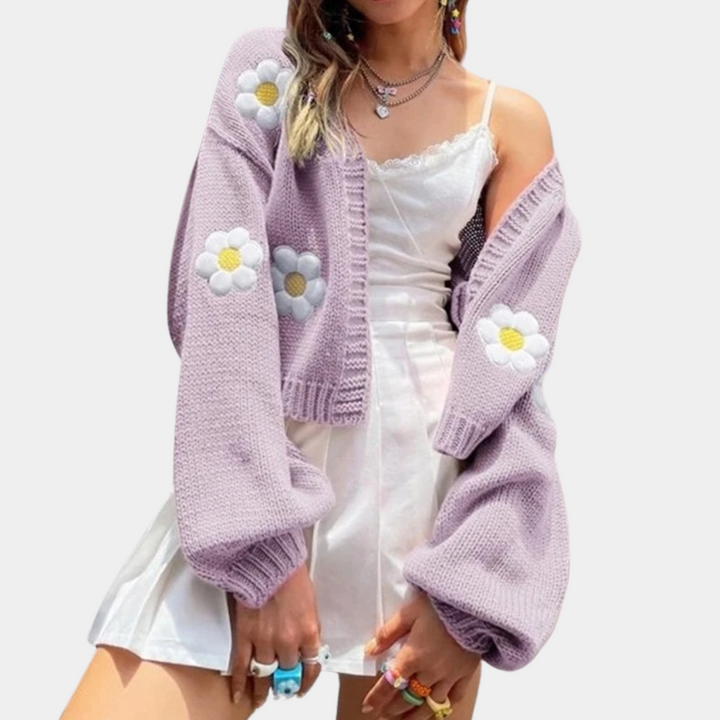 Cardigan à Fleurs Élégant - vue 2