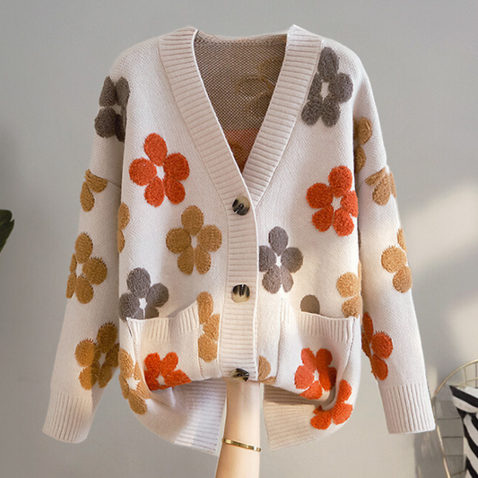 Cardigan Femme Fleuri Élégant et Confortable - PanierRoyale