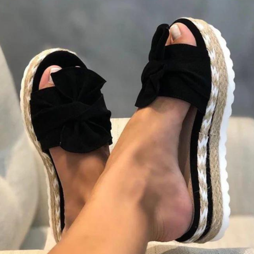 Sandales Femmes Élégantes à Nœud Décoratif