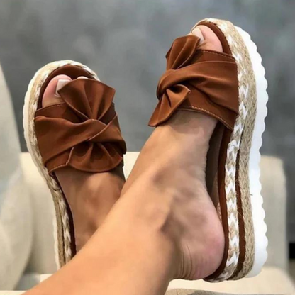 Sandales Femmes Élégantes à Nœud Décoratif