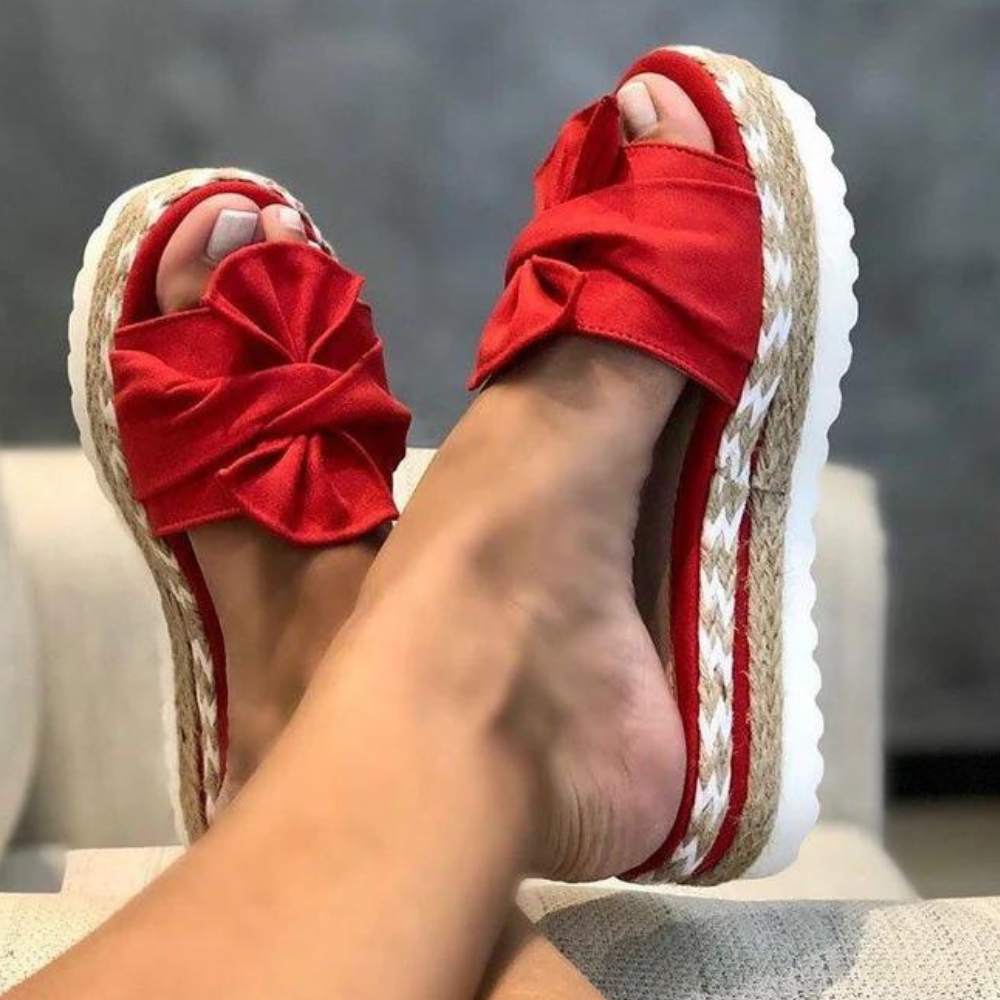 Sandales Femmes Élégantes à Nœud Décoratif