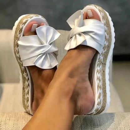 Sandales Femmes Élégantes à Nœud Décoratif