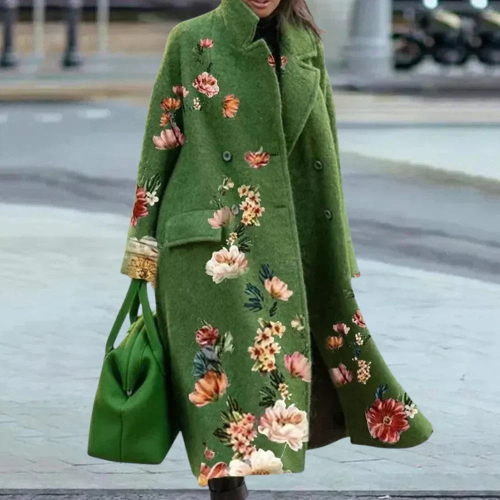 Manteau Femme Long Élégant à Carreaux Hivernal