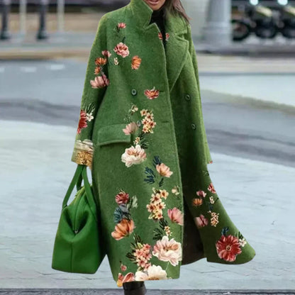 Manteau Femme Long Élégant à Carreaux Hivernal
