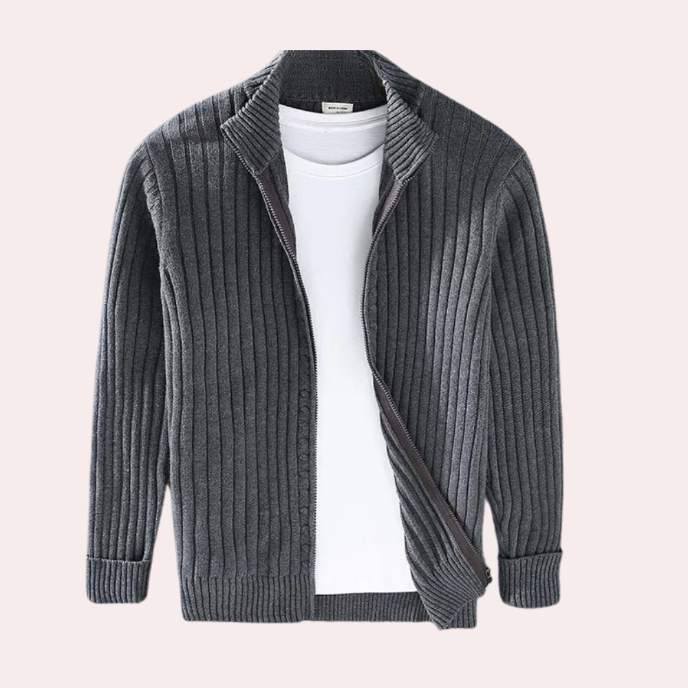 Cardigan Tricot Chaud avec Éclair pour Homme - PanierRoyale