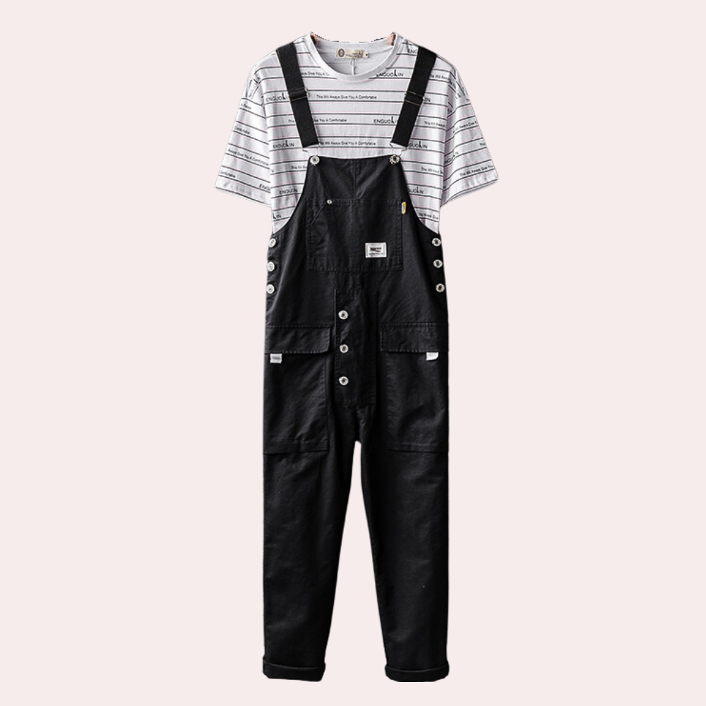 Salopette Enfant Rayée Jaune Blanc