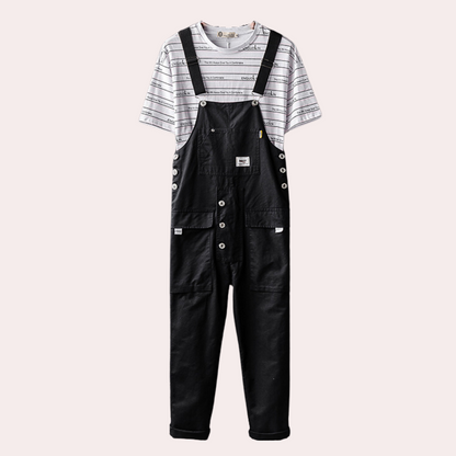 Salopette Enfant Rayée Jaune Blanc