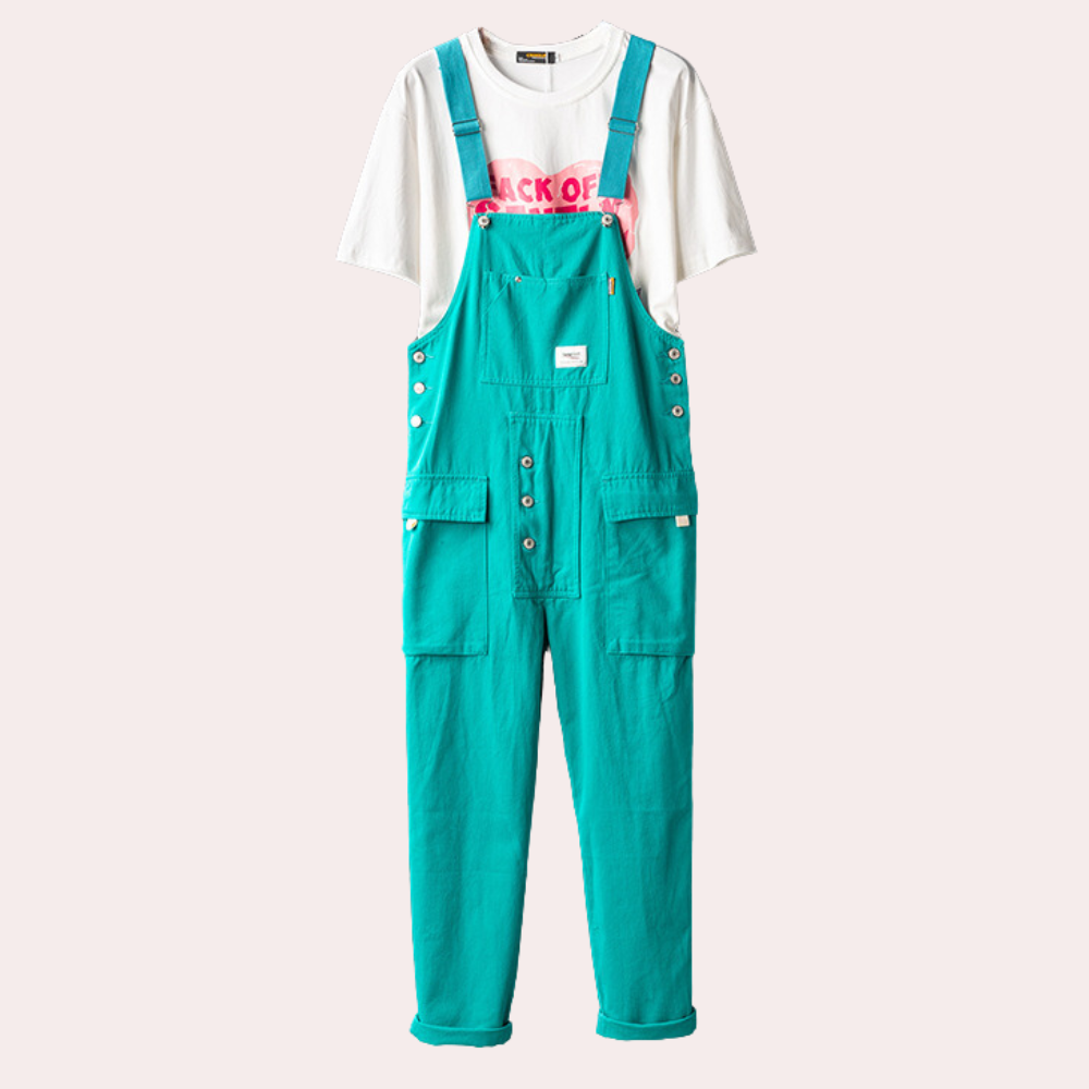 Salopette Enfant Rayée Jaune Blanc