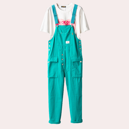 Salopette Enfant Rayée Jaune Blanc