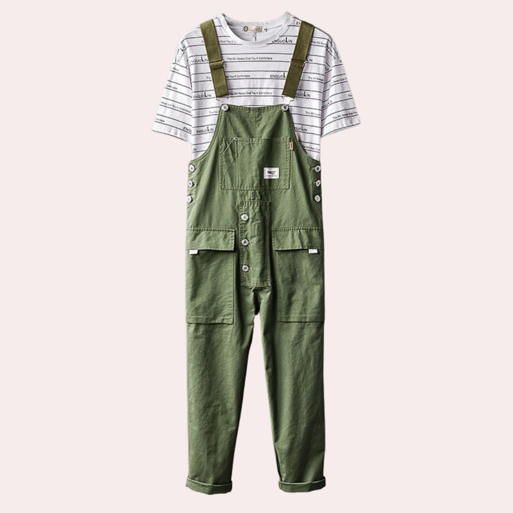 Salopette Enfant Rayée Jaune Blanc