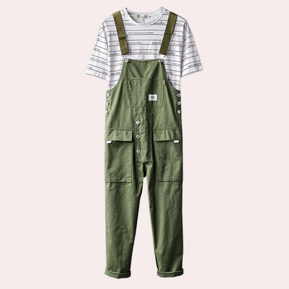 Salopette Enfant Rayée Jaune Blanc