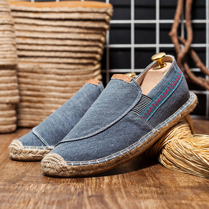 Gustl - Mocassins Vintage en Toile pour Hommes