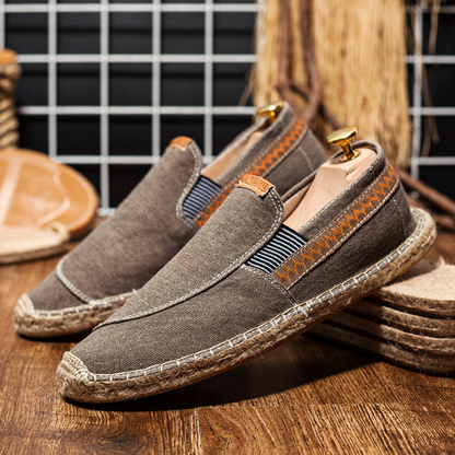 Gustl - Mocassins Vintage en Toile pour Hommes