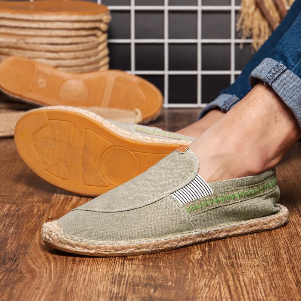 Gustl - Mocassins Vintage en Toile pour Hommes