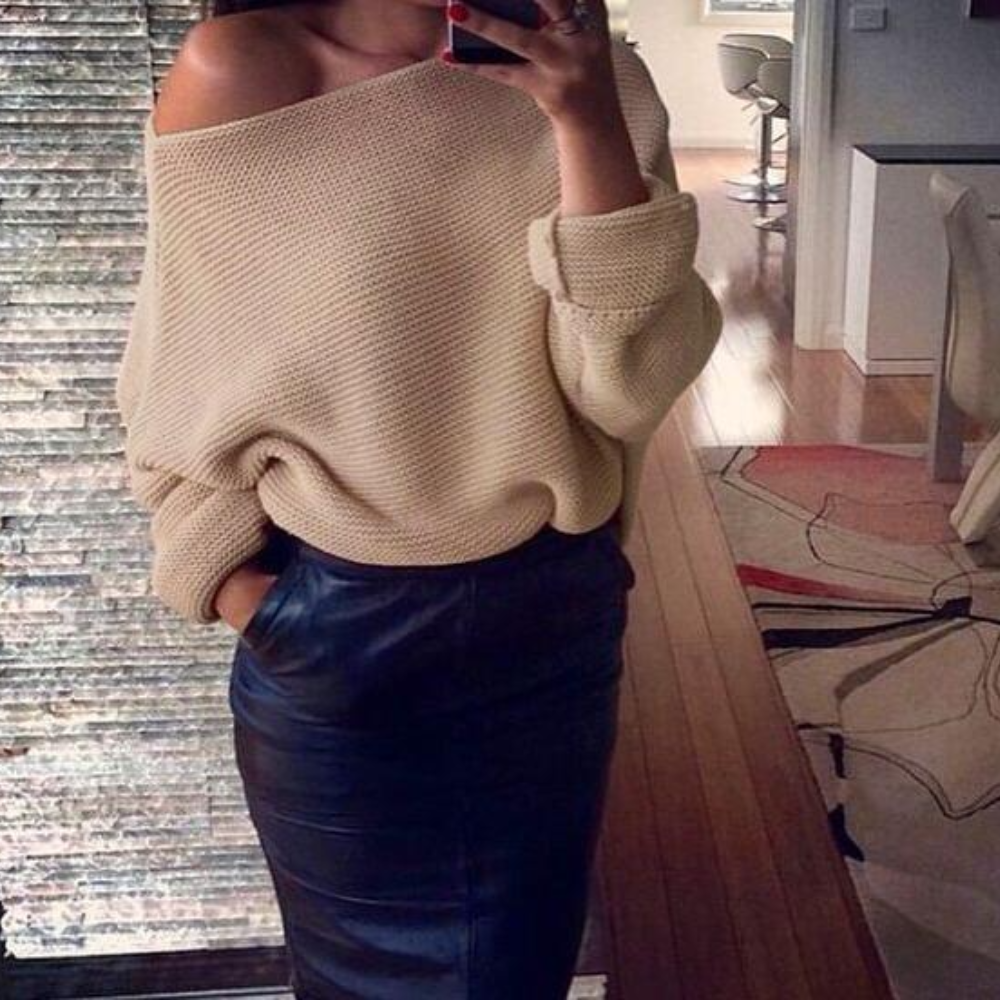 Pull Femme Off-Shoulder Chic et Élégant