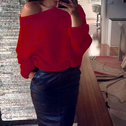 Pull Femme Off-Shoulder Chic et Élégant