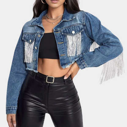 Veste rétro à pompon