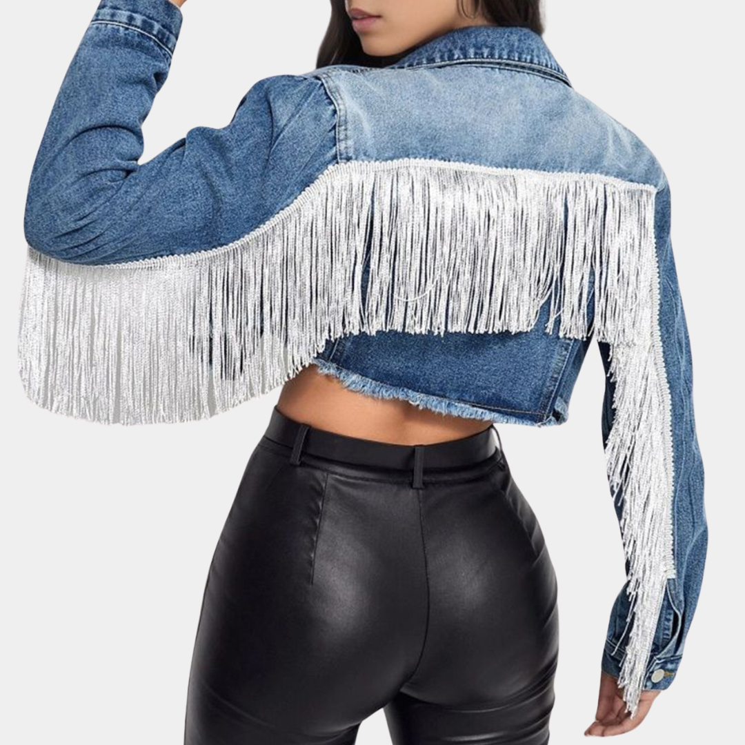 Veste rétro à pompon