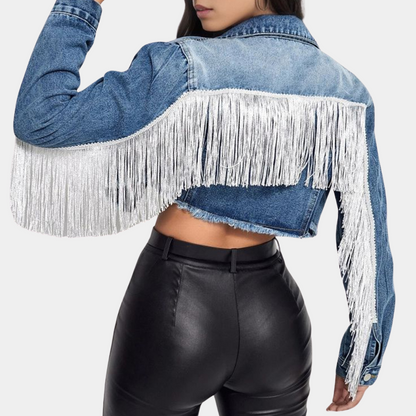 Veste rétro à pompon