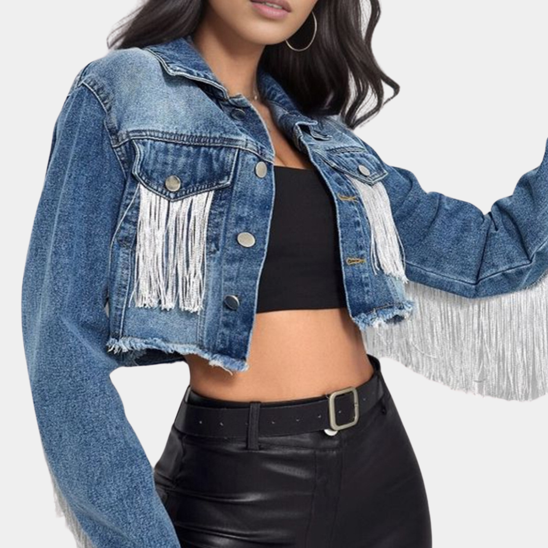 Veste rétro à pompon