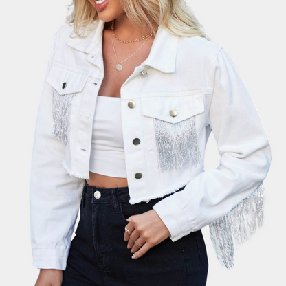 Veste rétro à pompon