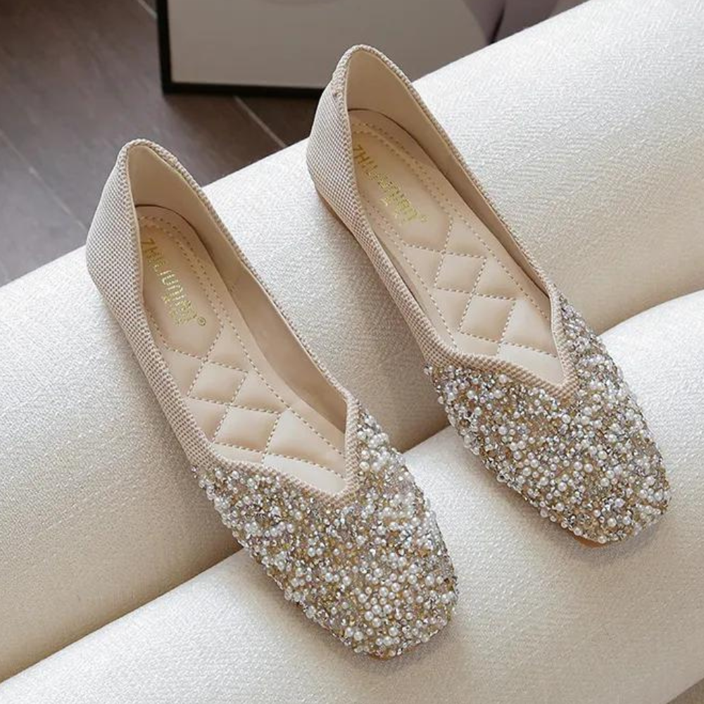 Chaussures Plates Élégantes Strass Glamour - PanierRoyale