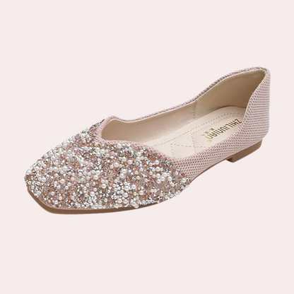 Chaussures Plates Élégantes Strass Glamour