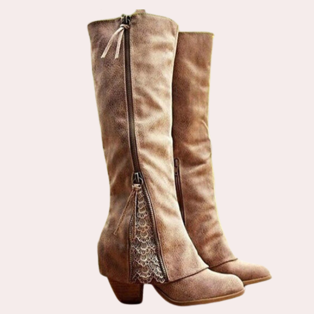 Bottes à Talons Élevés Vintage Femmes - PanierRoyale