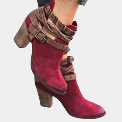 Bottines Femme Élégantes à Boucles Métalliques